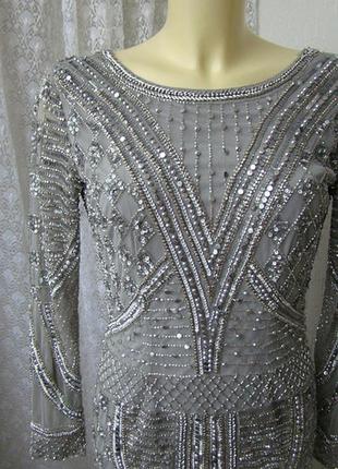 Платье вечернее вышивка бисер lace&beads р.46-48 7652 23пв