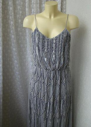 Платье вечернее вышивка бисер lace&beads р.46-48 7651 23пв