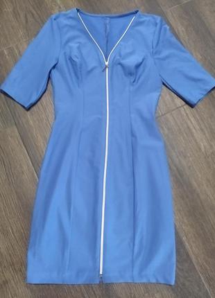Синее платье-халат