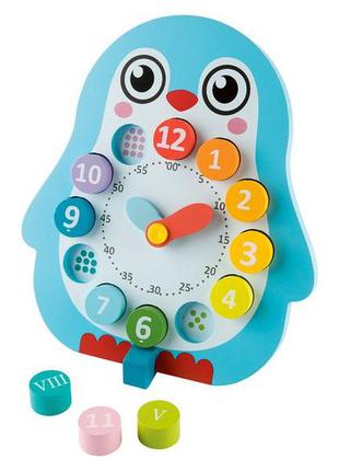 Игровой набор обучающие часы-пазлы пингвин playtive.