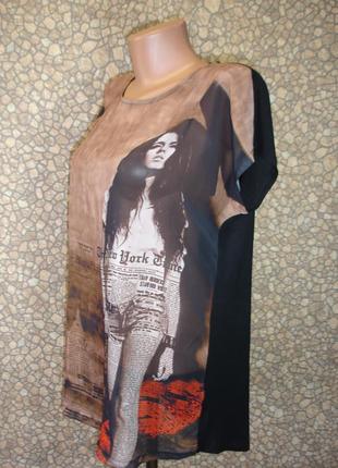 Модна блузка - туніка з шифоном "select" 12-14 р туреччина