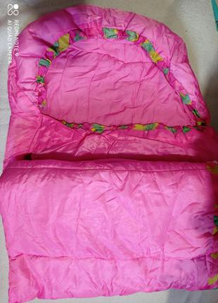 Новый розовый спальник в сумке чехле
