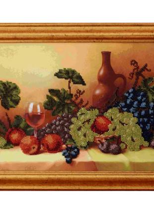 Картина вишитая бісером "натюрморт з фруктами"