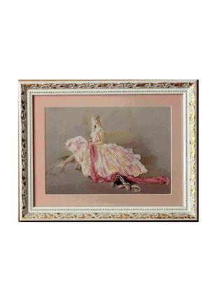 Картина вышитая бисером мечтающая балерина