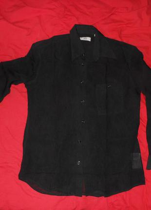 Класична чорна ситцева сорочка. классическая черная рубашка. н...