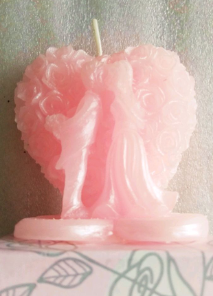 Свадебная свеча Розовое сердце.