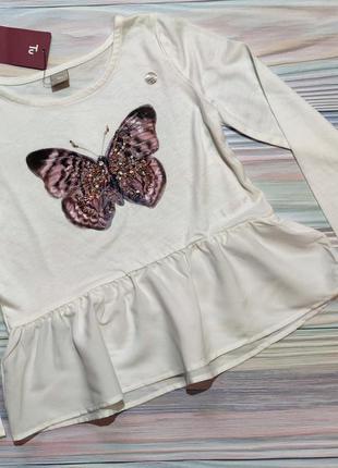 Кремова нарядна блузка з метеликом tu р. 6 (116)
