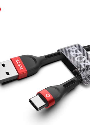 PZOZ USB Type C Nylon кабель быстрой зарядки QC3.0 5V/3A 0,5 м