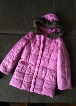 Красивенная зимняя куртка с капюшоном george, 10-11 лет
