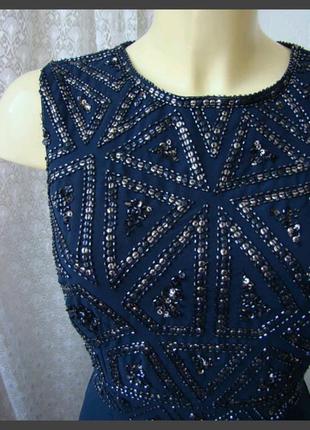 Платье вечернее в пол с бисером lace&beads р.42,44,46 арт 7755...