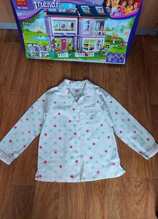 Шикарная байковая рубашка на девочку 5-6 лет