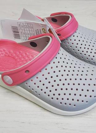 Крокс детские crocs kids literide clog кроксы для девочки серо...