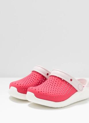 Крокс crocs kids' literide™ clog дитячі коралово-червоні крокс...