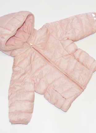 Нежно-розовая теплая куртка mothercare на девочку 3-6 мес