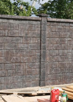 Двухсторонний забор из искусственного камня Танвальд в Запорожье