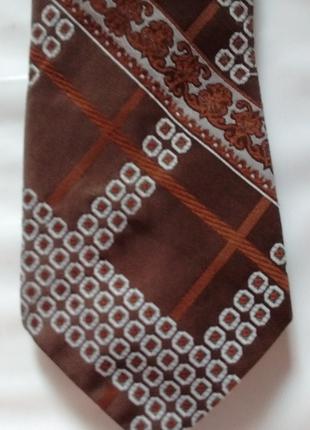 2 Коричневый с рисунком советский краватка галстук ссср 70-е/80-е