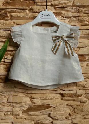 Нарядный льняной топ/блуза gaialuna (италия) на 2-3 годика (ра...
