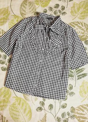 Фирменная шикарная рубашка блуза в клетку limited collection