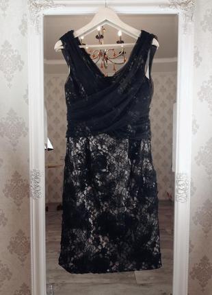 Брендовое  эффектное нарядное гипюровое платье phase eight
