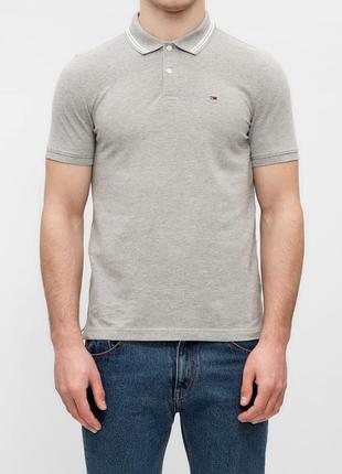 Футболка tommy hilfiger джинси slim fit polo сіра оригінал (m)