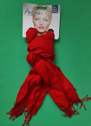 Красный шарф женский - размер шарфа приблизительно 170*65см