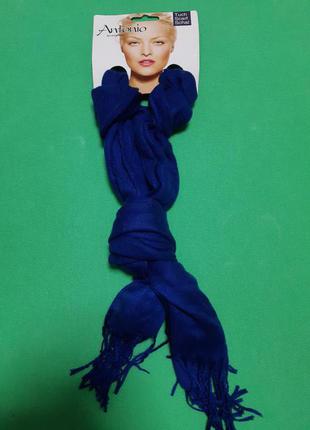 Синий шарф женский - размер шарфа приблизительно 170*65см