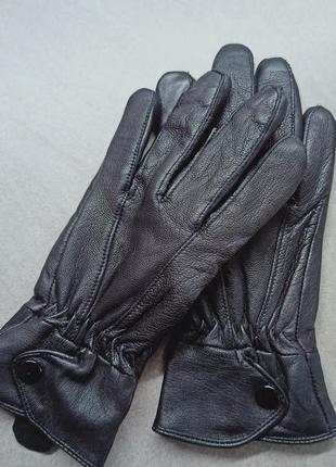 Перчатки женские натуральная кожа, цвет черный