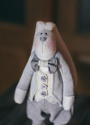 Заяц зайка кролик тильда ручной работы авторская текстильная и...