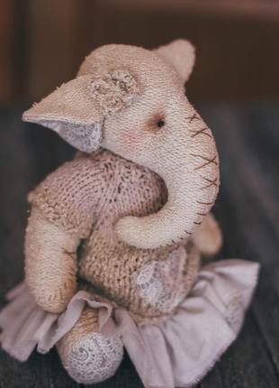 Слоник слон тедди тильда ручной работы авторская текстильная и...