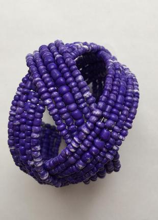 Стильный  актуальный плетеный браслет из бисера