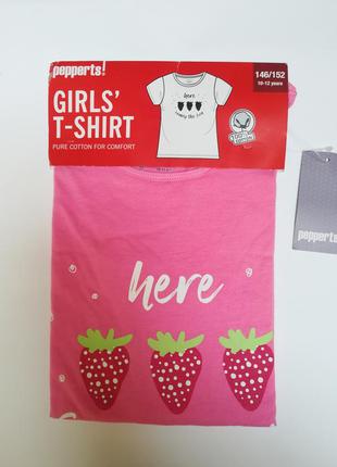 Рожева бавовняна футболка фірми pepperts розмір 146-152 (10-12...