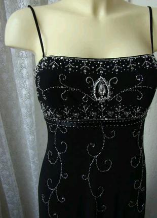Платье вечернее декор вышивка миди бренд debenhams р.42 3043