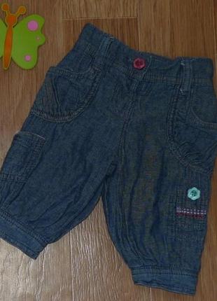 Мягкие джинсы для малышки на 0-3 месяца