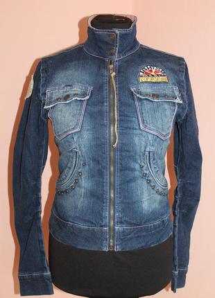 Італійська  стрейчева джинсова куртка qms