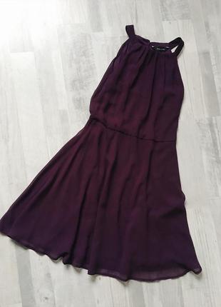 Воздушное пурпурное платье шифоновое