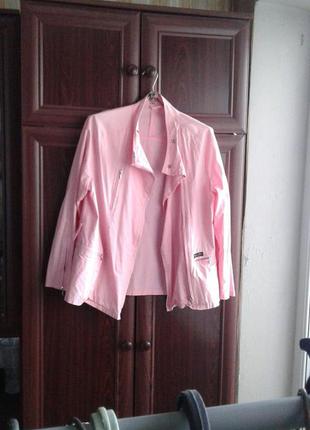 Куртка-косуха тканевая легкая летняя розовая