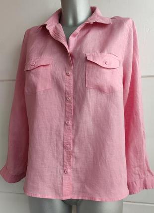 Лляна сорочка m&co рожевого кольору