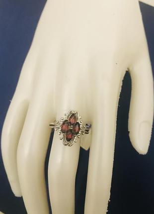 Кольцо серебро с камнем гранат от юд zarina