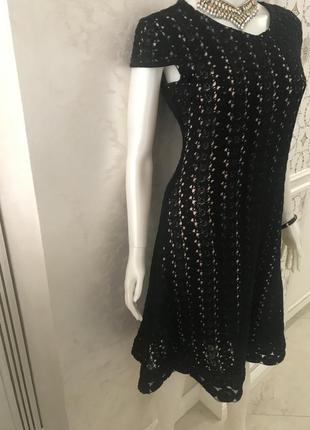 Чёрное кружевное  платье zara