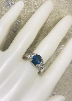 Серебряное кольцо с топазом london blue zarina