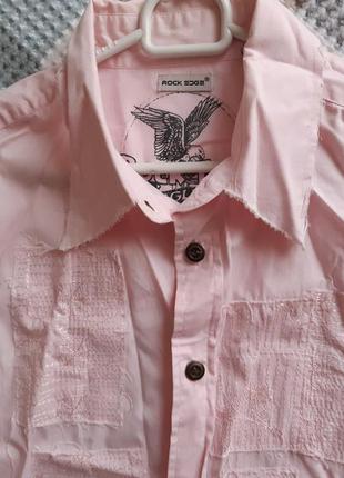 Стильная розовая мужская рубашка rock edge