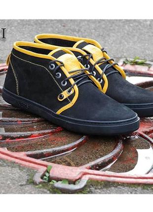 Ботинки кожа нубук черный 38-42 made in ukraine