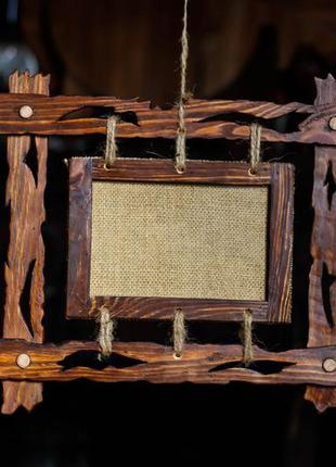 Шикарная фигурная деревянная рамка для фото ручной работы