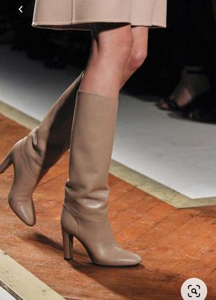 Сапоги высокие бежевые dorothy perkins, средний каблук, винтаж...