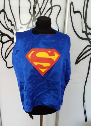 Карнавальный, костюм на хеллоуин плащ супермена, супергел