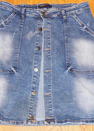 Юбка -relucky- джинсовая 48-50 размера, с карманами, с оригина...