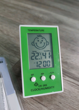Термометр+ гидрометеорологии + часы. CX-201. Измеритель влажности