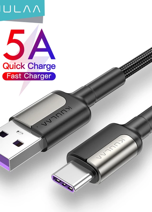 KUULAA USB Type C Nylon кабель быстрой зарядки 5V/5A 0.5 м