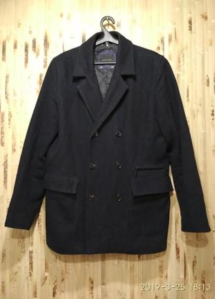 Пальто жакет куртка мужская утепленная чёрное шерстяное zara