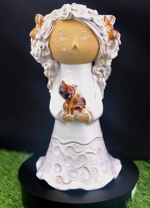 Керамическая статуэтка ангелочек ручной работы франция